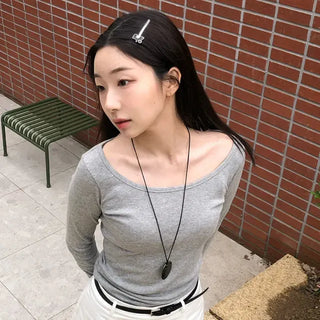 OL Basic U-Neck Long Sleeve T-Shirt