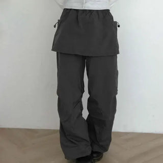 Cargo Utility Apron Layered Balloon Long Pants