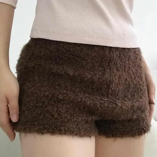 Real Sheepskin Minimal Fuzzy Shorts