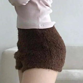 Real Sheepskin Minimal Fuzzy Shorts