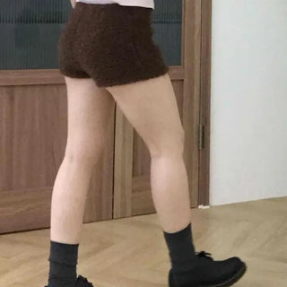 Real Sheepskin Minimal Fuzzy Shorts