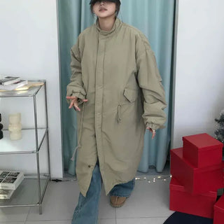 Oversized Shearling Long Padded Field Jacket