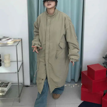 Oversized Shearling Long Padded Field Jacket