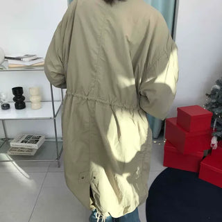 Oversized Shearling Long Padded Field Jacket