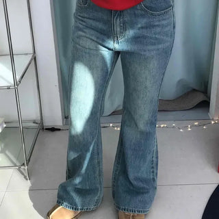 Vintage Washed Flare Bootcut Denim Pants