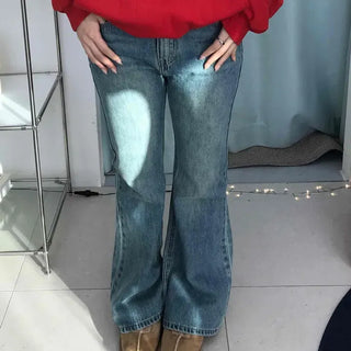 Vintage Washed Flare Bootcut Denim Pants