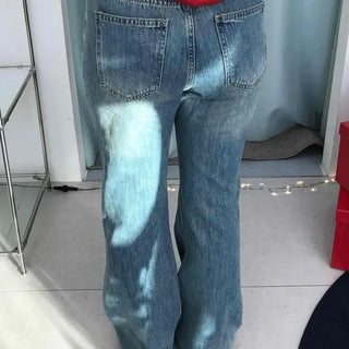Vintage Washed Flare Bootcut Denim Pants