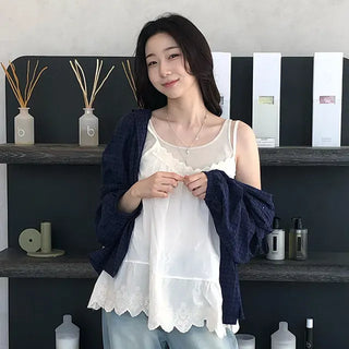 Joren Hem Lace Adjustable Sleeveless Top