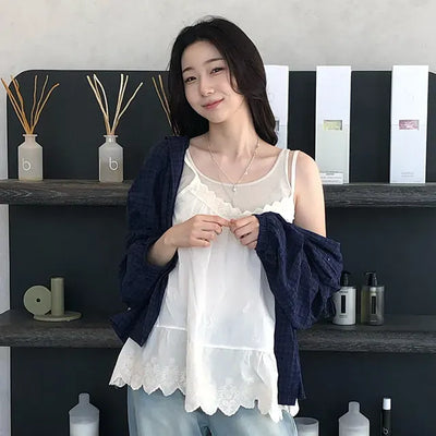 Joren Hem Lace Adjustable Sleeveless Top
