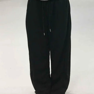 Velvet Elastic Waist Wide Loose Fit Jogger Pants