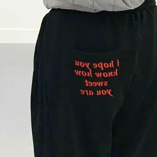 Velvet Elastic Waist Wide Loose Fit Jogger Pants