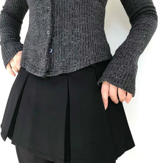Pintuck Box Pleated Mini Skirt