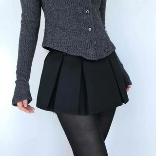 Pintuck Box Pleated Mini Skirt