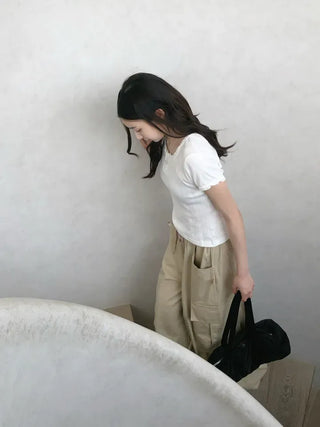 Solin Lovely Eyelet Punching Short Sleeve Tee