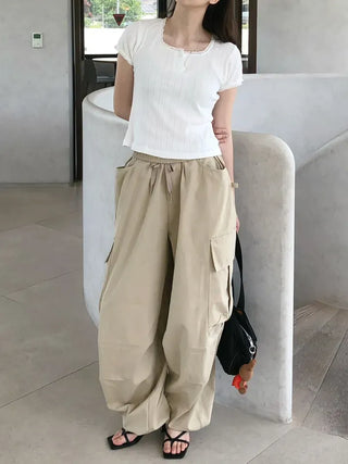Solin Lovely Eyelet Punching Short Sleeve Tee