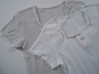 Solin Lovely Eyelet Punching Short Sleeve Tee