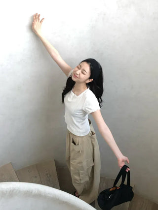 Solin Lovely Eyelet Punching Short Sleeve Tee