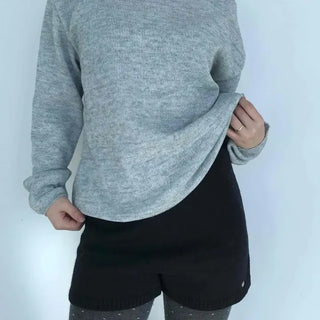Silver Pendant Elastic Knit Shorts