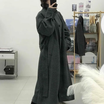 Drape Belted Oversized Single Coat