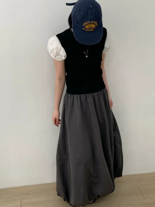 Daylin Suede Balloon Long Skirt