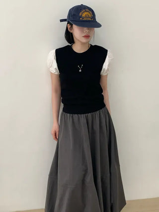 Daylin Suede Balloon Long Skirt