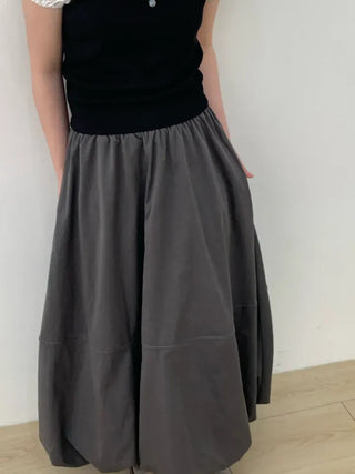 Daylin Suede Balloon Long Skirt