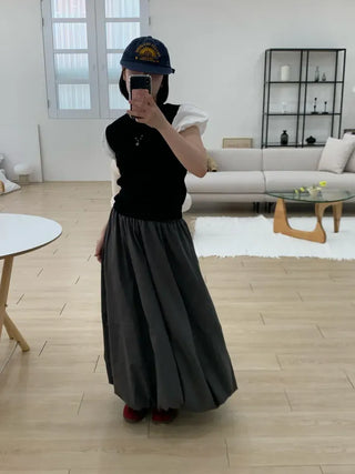 Daylin Suede Balloon Long Skirt