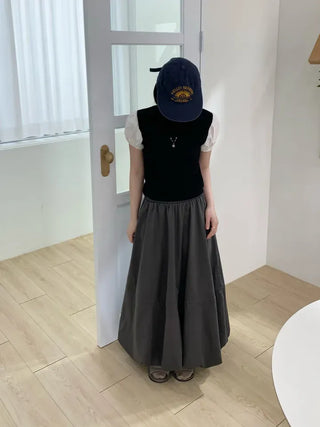 Daylin Suede Balloon Long Skirt