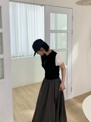 Daylin Suede Balloon Long Skirt