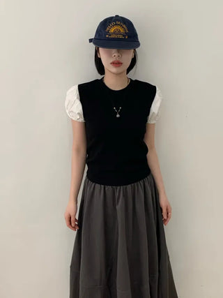 Daylin Suede Balloon Long Skirt