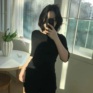 Minimal Slim Round 3/4 Sleeve T-shirt