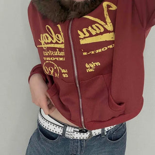 Vintage Fur Hooded Zip-up
