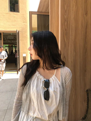 Horin Summer Semi-Crop Knit Cardigan