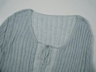 Horin Summer Semi-Crop Knit Cardigan