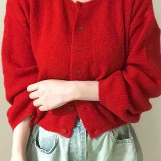 Soft Crop Round Neck Cardigan