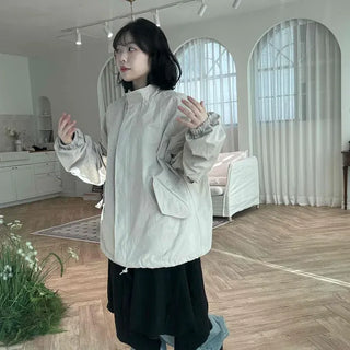 Over-string Short Field Zip-up Jumper