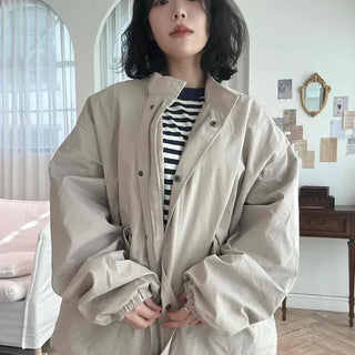 Over-string Short Field Zip-up Jumper