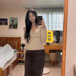Vintage Shirred Maxi Long Skirt