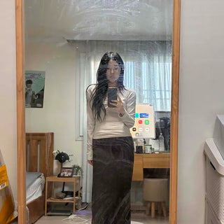 Vintage Shirred Maxi Long Skirt