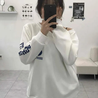 Number Two One-Shoulder Oversized Sweatshirt