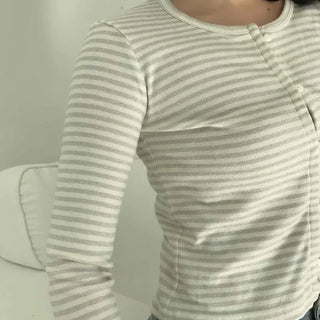 Ribbed Stripe Crop Cardigan