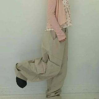 Side Flap Triple Pocket Two-Way Cargo Pants