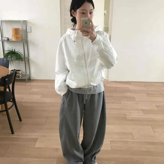 Loose-fit Adjustable Hem Wide Jogger Pants