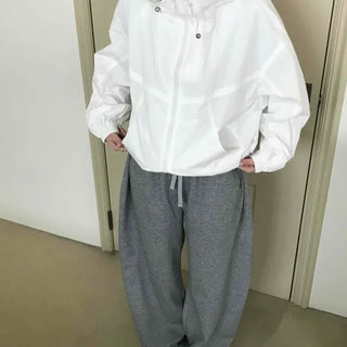 Loose-fit Adjustable Hem Wide Jogger Pants