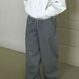 Loose-fit Adjustable Hem Wide Jogger Pants