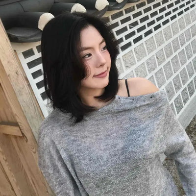 One-Off Shoulder Button-Detail Oversized Knit