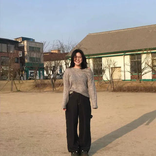 One-Off Shoulder Button-Detail Oversized Knit