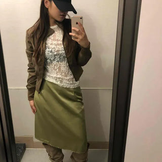Slim Fit Satin Pencil Line Midi Skirt