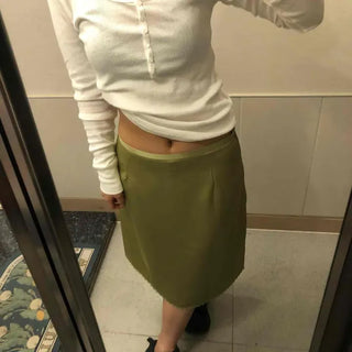 Slim Fit Satin Pencil Line Midi Skirt
