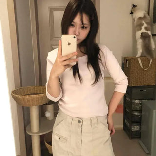 Innocent Daily Slim Fit Round Neck 3/4 Sleeve T-Shirt